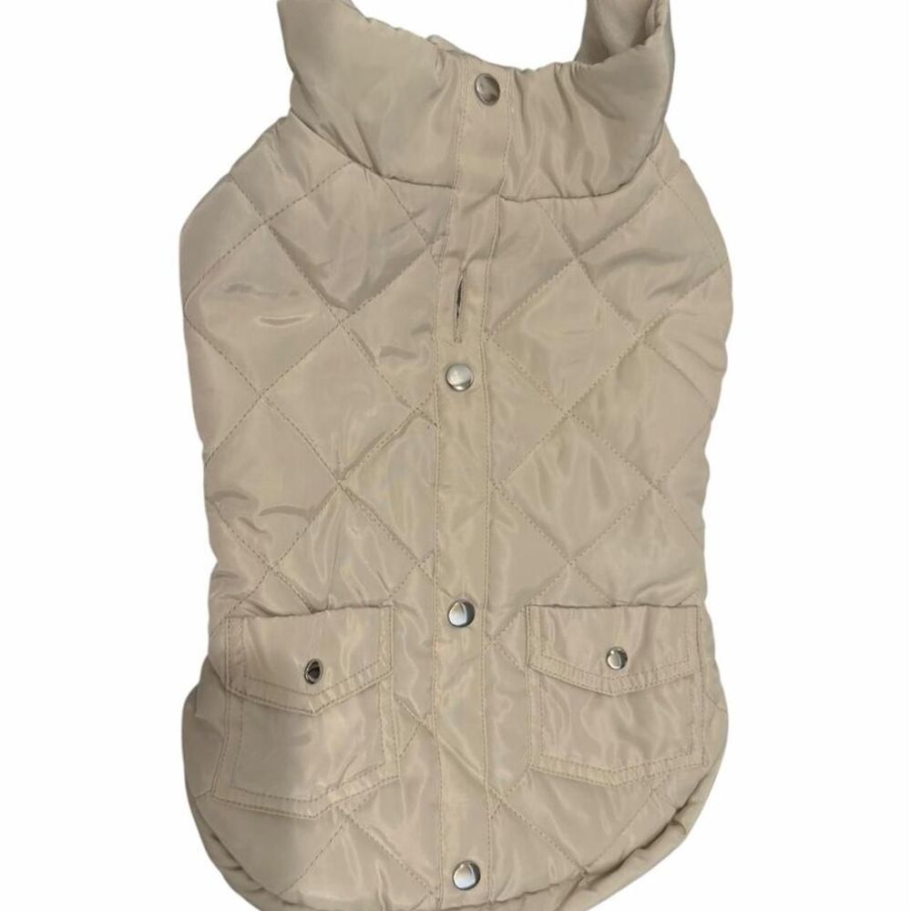 Tan quilted diamond pattern dog vest